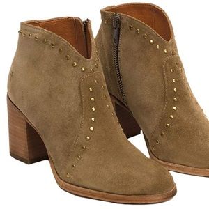 Frye suede ankle booties with stud details
